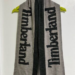 Timberland Reversible Dark Gray and Gray Logo Scarf